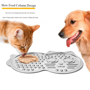 แผ่นเลียสแตนเลสสำหรับสุนัขและแมว ของเล่นชาม/ถาดป้อนอาหารช้า อุปกรณ์สัตว์เลี้ยง ขายส่ง ขนาดใหญ่ - Product Image 2