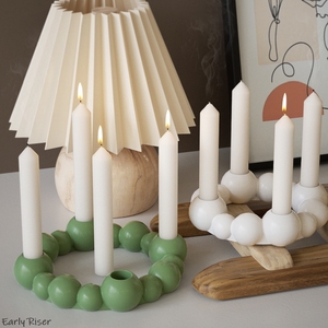 初期ライザー球体キャンドルホルダーシリコン金型バブルビーズラウンドボール4穴キャンドルスタンドリングベースキャンドルホルダープラスター - Product Image 3