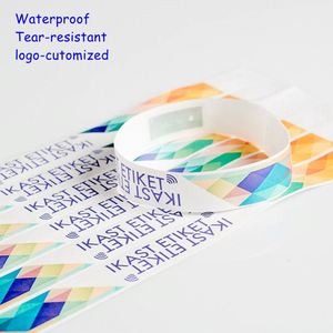 Bracelets Tyvek jetables personnalisés et étanches pour festivals de musique, événements, autres fêtes et décorations - Product Image 1