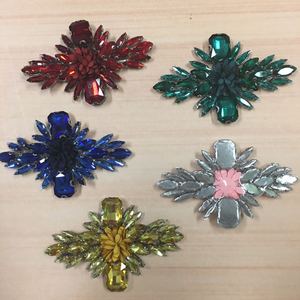 Parches de diamantes de imitación con cuentas de cristal, pegamento trasero, apliques de tela con cuentas de hierro - Product Image 4