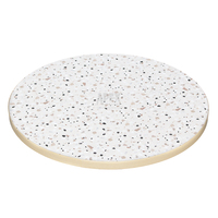 Plateau de table carré en mélamine gris ardoise résistant aux taches pour mobilier de salle à manger extérieur commercial