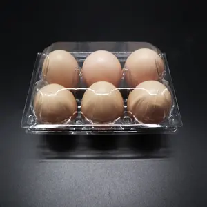 Vente en gros plateau à oeufs en plastique transparent 6/8/9/12 trous, boîte à oeufs en plastique transparent de taille moyenne