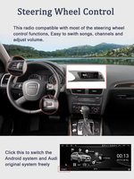 Autoradio Android 10,25 pouces Qualcomm 8 cœurs 4 Go 64 Go DSP Lecteur GPS pour Audi A4 B8 CarPlay Android Auto Mirror Link