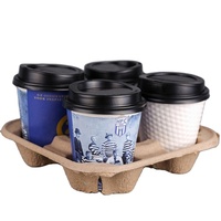 Porte-gobelet en papier kraft personnalisé, 50 pièces, support de gobelet en papier, pour boisson chaude à emporter, prix d'usine