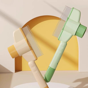 Brosse autonettoyante pour chiens et chats, peigne à dents aiguilletées pour le toilettage des poils longs et le contrôle de la chute des poils - Product Image 4