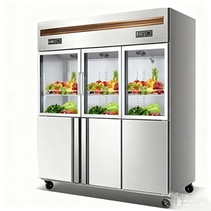 Congélateur vertical commercial à 6 portes en acier inoxydable avec contrôle numérique de la température, <span class=keywords><strong>classe</strong></span> d'efficacité <span class=keywords><strong>énergétique</strong></span>, <span class=keywords><strong>réfrigérateur</strong></span> gratuit - Product Image 3