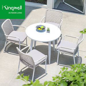 Meubles de jardin pour <span class=keywords><strong>terrasse</strong></span>, balcon, restaurant en plein air, table à café portable en aluminium et ensembles de chaises en corde - Product Image 1