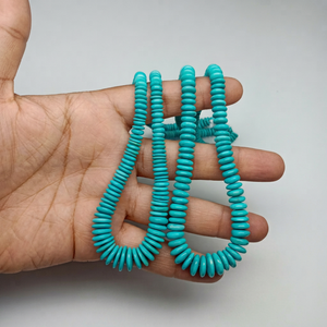 Perles de pierre précieuse turquoise Sleeping Beauty d'Arizona naturelles, forme bouton, lisses, taille 5,50 mm - 11,50 mm, qualité supérieure, pour bijoux - Product Image 1