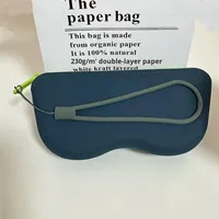 Étui de rangement portable pour lunettes de soleil, mignon, anti-chute, en silicone imperméable, avec design suspendable