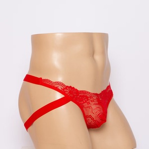 Sous-vêtements sexy pour homme, caleçons en dentelle, taille basse, rouges, floraux, transparents, pour la chambre. - Product Image 2
