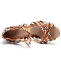 Chaussures de Danse Latine en Satin de Haute Qualité pour Femme, Chaussures de Danse de Salon et Salsa à Talons Hauts