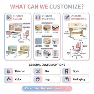 Set Mayorista Ergonómico de Escritorio y Silla para Niños Ajustable en Altura con Estantería, Mesa de Estudio de Madera para Oficina en Casa, Muebles Infantiles - Product Image 4