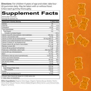 Suplemento de gomitas de vitamina de sabor natural de gran sabor, gomitas Omega 3 para niños, huesos saludables y apoyo inmunológico - Product Image 2