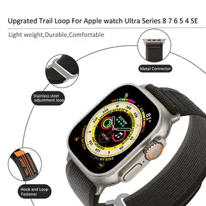 Custom Logo Colorful 2023 Sport Trail Loop Strap For Smart Watch Band Ultra 49mm Nylon Bracelet For IWatch Series 8 Trail Band