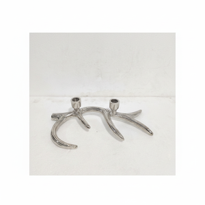 High Quality <b>Silver</b> Finished Antler Base <b>Candle</b> Stand Good Quality Wholesale <b>Candle</b> <b>Holder</b> for Christmas India for Tableware Top - Product Image 1