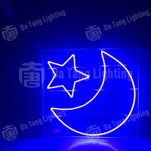 Grande sculpture LED en forme de croissant de lune et d'étoile pour le Ramadan, crée un repère festif pour les places de ville, les centres de villégiature et les événements de l'Aïd - Product Image 6