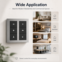 Interrupteur intelligent Matter à écran tactile, passerelle Zigbee pour maison connectée, contrôle par application, domotique, affichage intelligent, matériau PC en verre, 6 interrupteurs