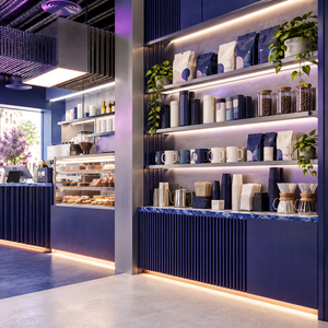 Mostrador Personalizado para Cafetería, Barra de Té de Burbujas, Mueble para Tienda, Diseño Interior Completo para Cafetería, Tienda de Té con Leche - Product Image 2