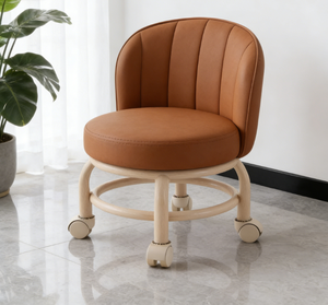 Tabouret à roulettes universel moderne et simple pour enfants et adultes, tabouret rond de style tendance, banquette de canapé - Product Image 3
