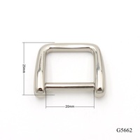 Fournisseur de quincaillerie de sacs de qualité supérieure, boucle carrée pour sac de 20 mm, finition argent miroir, anneaux en D en métal pour sac à main