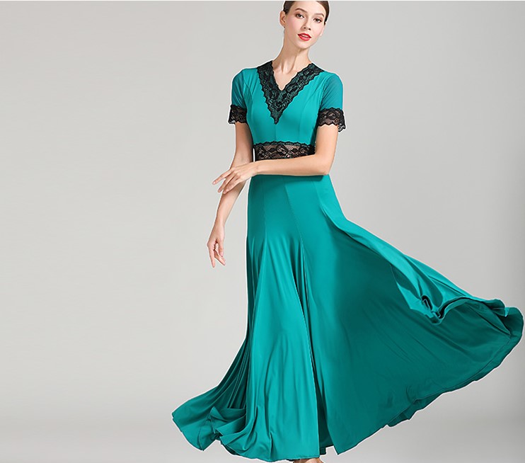 Abito Da Ballo Da Sala PONNYC – Senza Schiena, Ricamato In Tulle, Per Danze Standard E Latino-americane (taglie S-XXL)