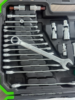 Ensemble d'outils à douilles professionnels de 216 pièces, finition nickel perlé, 72 dents, outils de réparation automobile et outils à main pour la maison avec étui portable