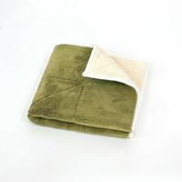 Serviettes en microfibre corail bicolores épaisses et douces, lavables en machine, chiffons de nettoyage réutilisables anti-graisse pour restaurant, café, cuisine