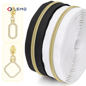 Electroplated Nylon Zipper Slider Zip <strong>Garment</strong> <strong>Processing</strong> <strong>Accessories</strong> Sewing Supplies for Luxury Dress <strong>Garment</strong> Tags Wholesale - Product Image 4