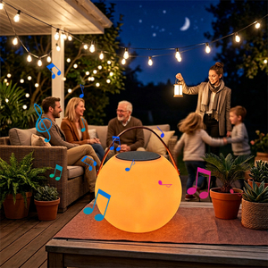 Lampes décoratives LED RGB portables, haut-parleur, lampe de nuit avec charge USB, étanche IP65 pour l'extérieur, la maison, lumière musicale multicolore - Product Image 4