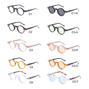 Occhiali da Lettura con Montatura Piccola Rotonda Retrò in Acetato di Alta Qualità con Logo Personalizzato, Anti Luce Blu per Uomo e Donna, Montature per Occhiali alla Moda - Product Image 2