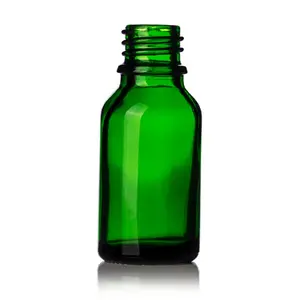 Bouteille en verre vide d'huile essentielle verte de 0.5 oz 15 ml avec bouchon à vis pour l'emballage d'huile essentielle, bouteille en verre de parfum vaporisateur de 10 ml