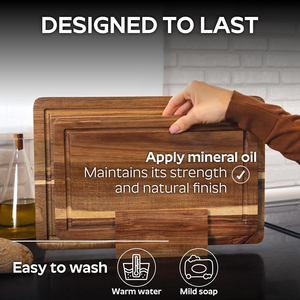 Juego <span class=keywords><strong>de</strong></span> 2 Tablas <span class=keywords><strong>de</strong></span> <span class=keywords><strong>Cortar</strong></span> <span class=keywords><strong>de</strong></span> Madera <span class=keywords><strong>de</strong></span> Acacia <span class=keywords><strong>para</strong></span> Preparación <span class=keywords><strong>de</strong></span> Comidas en la Cocina, Tablas Grandes y Pequeñas <span class=keywords><strong>para</strong></span> Servir Charcutería con Ranuras <span class=keywords><strong>para</strong></span> Jugos - Product Image 6
