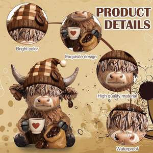 وصول جديد الراتنج المرتفعات الماشية على شكل حلية للداخلية - Product Image 4