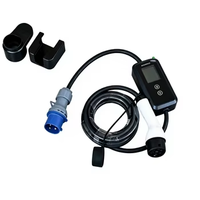 Chargeur EV portable triphasé 22 kW 32 A Type 2, câble de 5 m, écran LCD 3,4 pouces, IP66, Plug & Play, 5 vitesses réglables, vente chaude