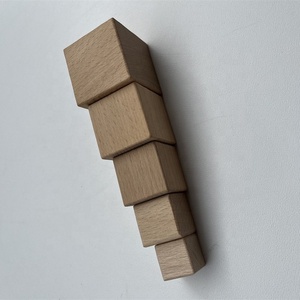 Khối gỗ beech hình vuông, góc bo tròn, khối gỗ trơn tùy chỉnh để làm đồ chơi xếp hình tự chế - Product Image 3