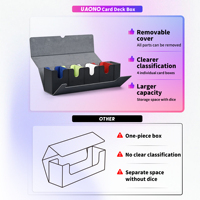 Boîte de rangement pour cartes à collectionner JUZI en gros, personnalisable, avec boîte à dés amovible, étui à cartes 5-en-1 avec plateau à dés intégré