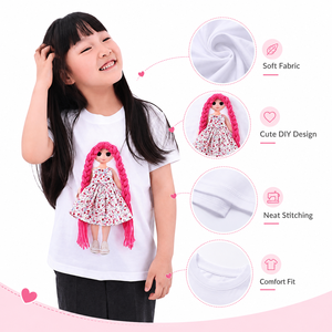 Patch Intercambiabili in Velcro Baige per Vestire le Bambole delle Fiabe, Magico Makeover Fai-da-Te per Magliette da Bambina - Product Image 3