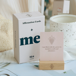 OVO Printing OEM Custom Design Printing Self Care carte di affermazione della salute mentale con supporto in legno - Product Image 1