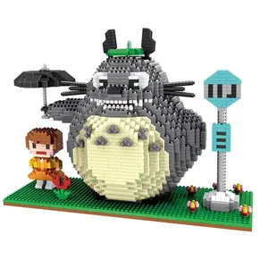 Anime Totoro Model Mini blok bangunan pendidikan anak-anak mainan kartun lelang angka hadiah anak-anak hadiah Natal ZMS 3455