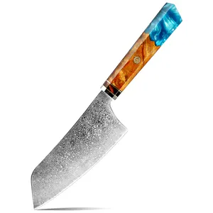 6-इंच रसोई के चाकू उच्च गुणवत्ता दमिश्क रसोई के चाकू छीलने व्यावहारिक खाना पकाने चाकू राल स्थिर लकड़ी संभाल के साथ