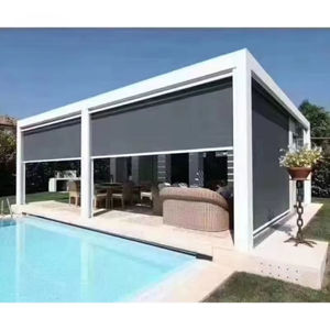 Parasol de <span class=keywords><strong>pérgola</strong></span> de aluminio motorizado de lujo <span class=keywords><strong>4x3</strong></span> 3x4 6x6 4x6m pabellón de Metal para jardín al aire libre <span class=keywords><strong>con</strong></span> decoración de luz LED - Product Image 1