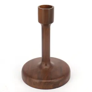 High Quality Stand Base Nature Environmental Round Print Laser Smooth Solid Wood Wooden Lamp Base