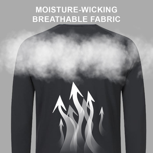 เสื้อ87% โพลีเอสเตอร์13% สแปนเด็กซ์แบบเรียบแห้งพอดีเสื้อกีฬาแขนยาวคอกลมยืดหยุ่นสูงเสื้อกีฬา - Product Image 3