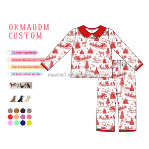 Custodisci i pigiami per ragazze con colletto Peter Pan invernale nuovo anno e natale pigiama per ragazze pigiama Set di pigiami fratelli - Product Image 3