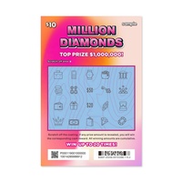 Billete de Lotería de Primera Categoría, Estilo Million Shining, Diseños Personalizados, Cartón Dúplex, Tamaño Personalizado, Impresión Digital a Color