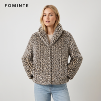 Veste pour homme, manteau en fausse fourrure imprimé léopard de luxe, veste en peluche épaisse et chaude pour l'hiver, vêtements de rue tendance, vêtements d'extérieur en stock