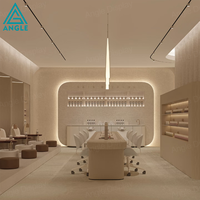 Vitrine d'exposition LED écologique pour vernis à ongles, étagères personnalisables, présentoir tendance pour cosmétiques et soins de la peau, décoration de magasin
