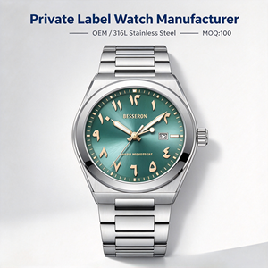 Custom Premium Minimalist Arabic Numeral Luminous Quartz <b>Watch</b> with Stainless Steel Band for Fashion Brand Microbrand - Product Image 1