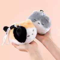 Porte-clés en peluche chat mignon et créatif, motif visage de chat, en coton PP, très populaire
