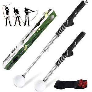Golf Swing Stick Sensor Barras de impacto telescópicas Vocal Golf Swing Trainer Aid Practitioner Ribbon Training Practice Warm up Stick - Product Image 2